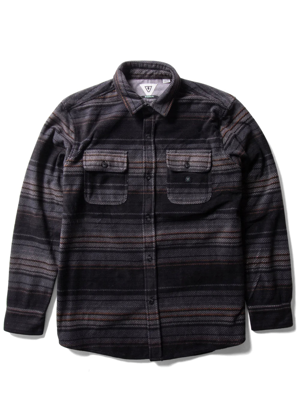 Vissla Eco-Zy LS Polar Flannel - Charcoal Mens Sweater