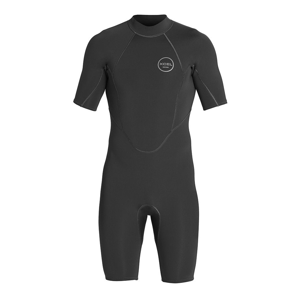 Xcel Mens Axis Back Zip 2mm SS Springsuit - Black Wetsuit