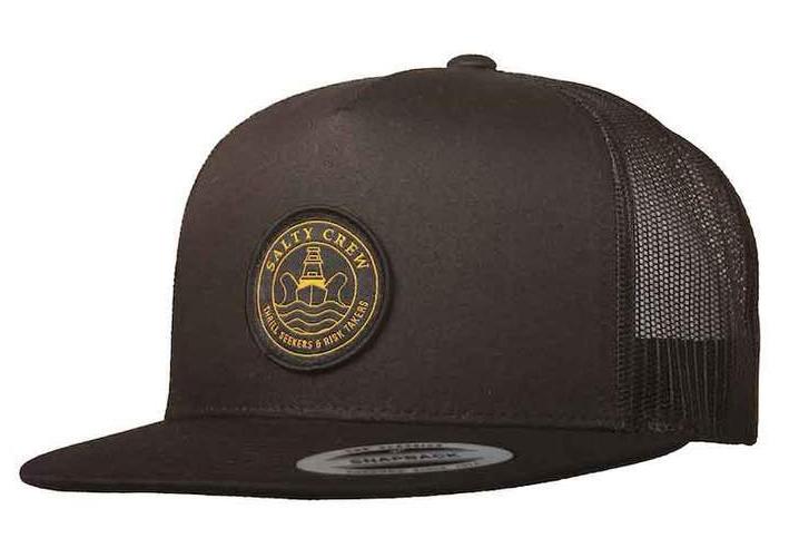 Salty Crew Outrigger Trucker Snapback Hat - Black / Navy Mens Hat Black
