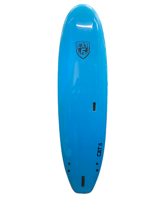Cat 5 Soft Surfboard 8' Mega Wide Blue with Marble Bottom Softboard