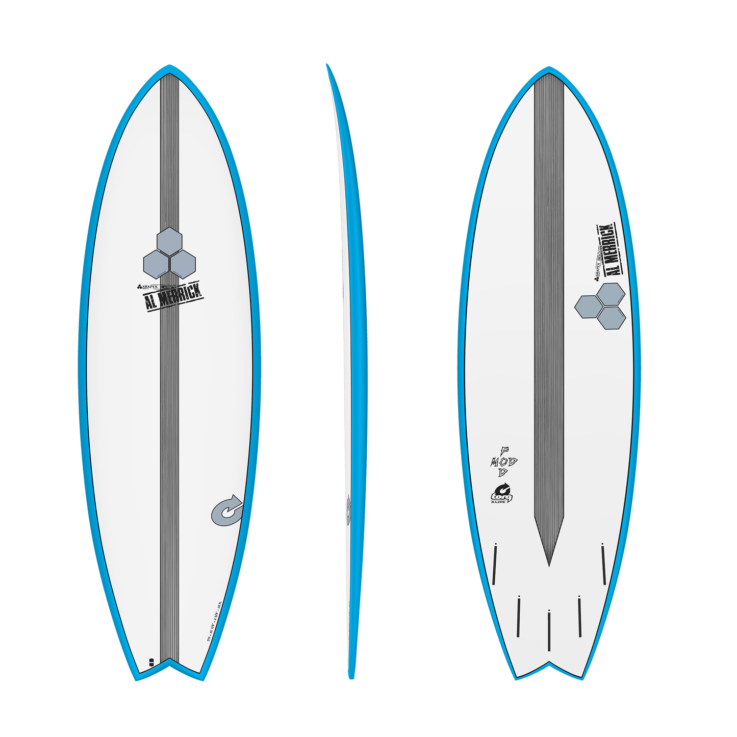 Torq Channel Islands Al Merrick Pod Mod 5'10" Surfboard Surfboard Blue Rail