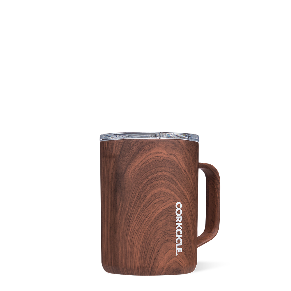 Corkcicle Triple Insulated Coffee Cup 16oz Cup - Walnut Wood Drinkware
