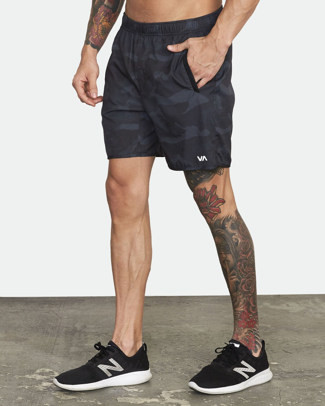 RVCA Yogger IV 17" Shorts - Black Camo Mens Shorts