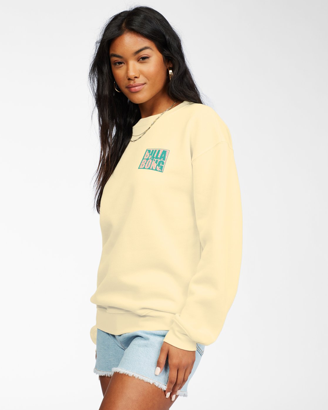 Billabong Tropic Shore Crew Fleece - Light Yellow Womens Top