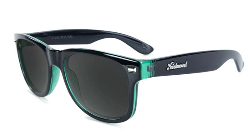 KnockAround Fort Knocks Glossy Black Sage Smoke Polarized Sunglasses Sunglasses