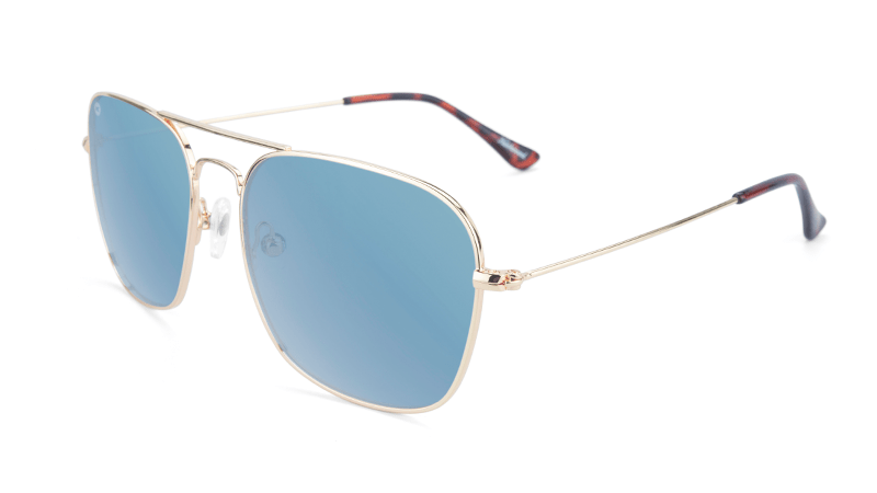 Knockaround Mount Evans Polarized Sunglasses - Gold Sky Blue Sunglasses