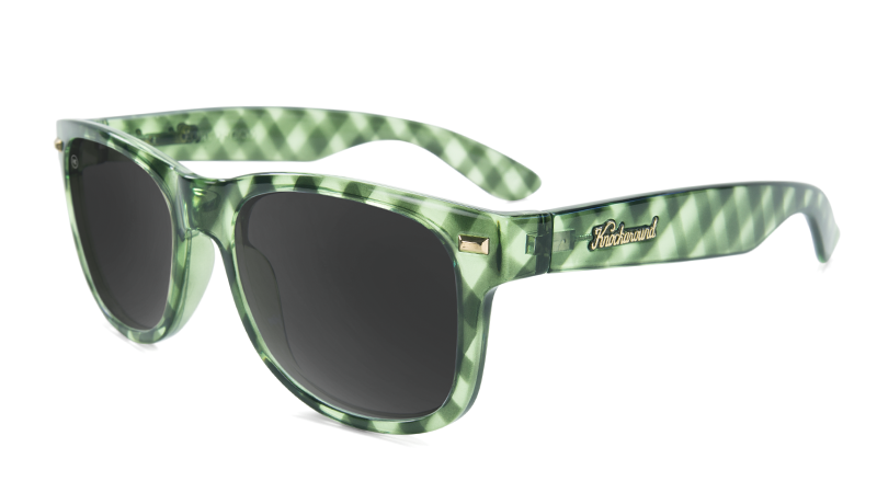 KnockAround Fort Knocks Green Gingham Smoke Polarized Sunglasses Sunglasses