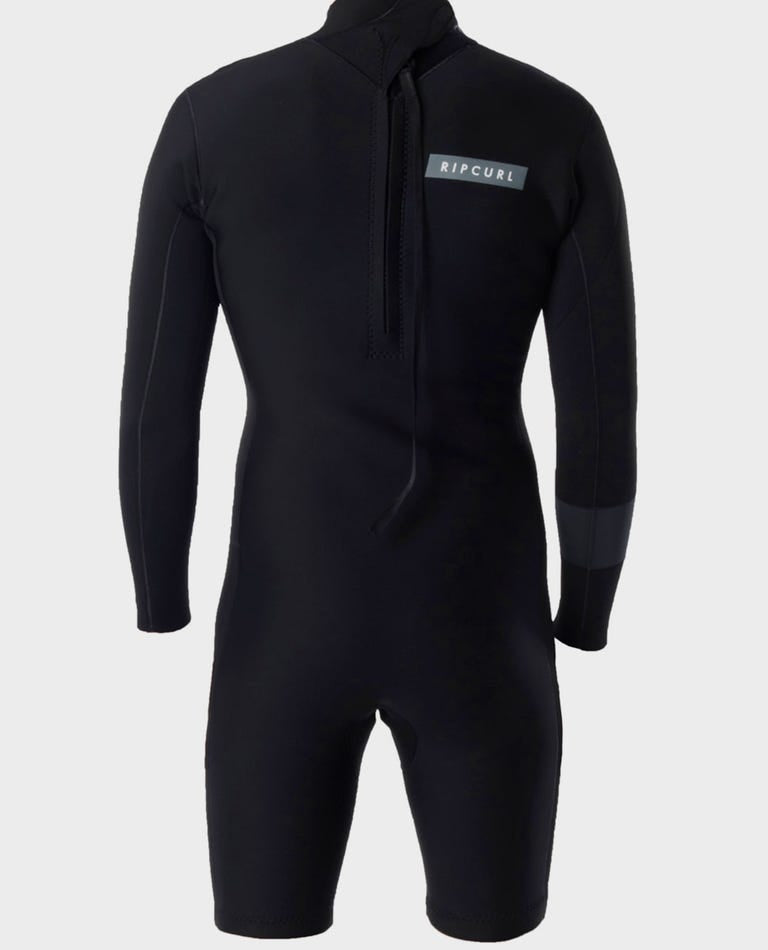 Rip Curl Aggrolite 2MM LS Mens Back Zip Springsuit - Black Wetsuit