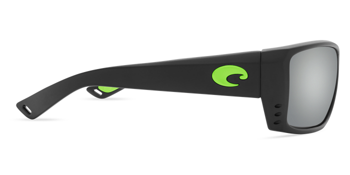 COSTA CAT CAY Matte Black Green Logo Gray Mirror 580P POLARIZED SUNGLASSES Sunglasses