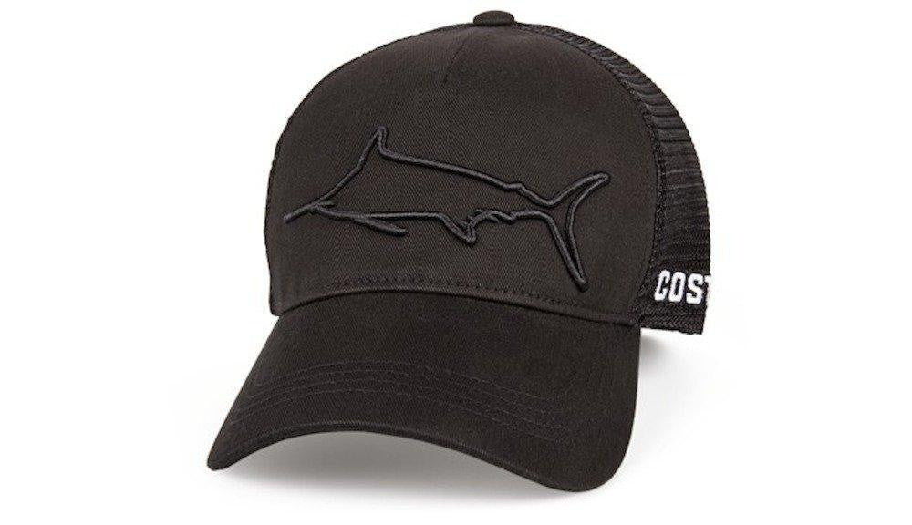 Costa Stealth Marlin Black Trucker Hat 3d Marlin Embroidery New 2017 Mens Hat
