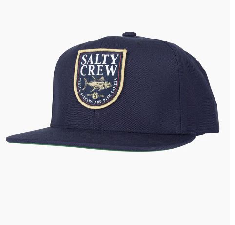 Salty Crew Current Flat Bill 6 Panel Mens Hat - Navy Mens Hat