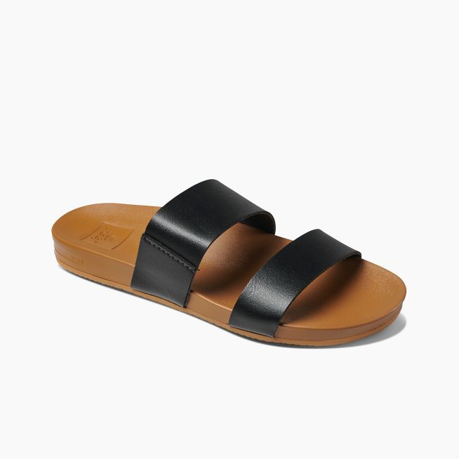Reef Cushion Bounce Vista Womens Sandal - Black Natural Womens Footwear