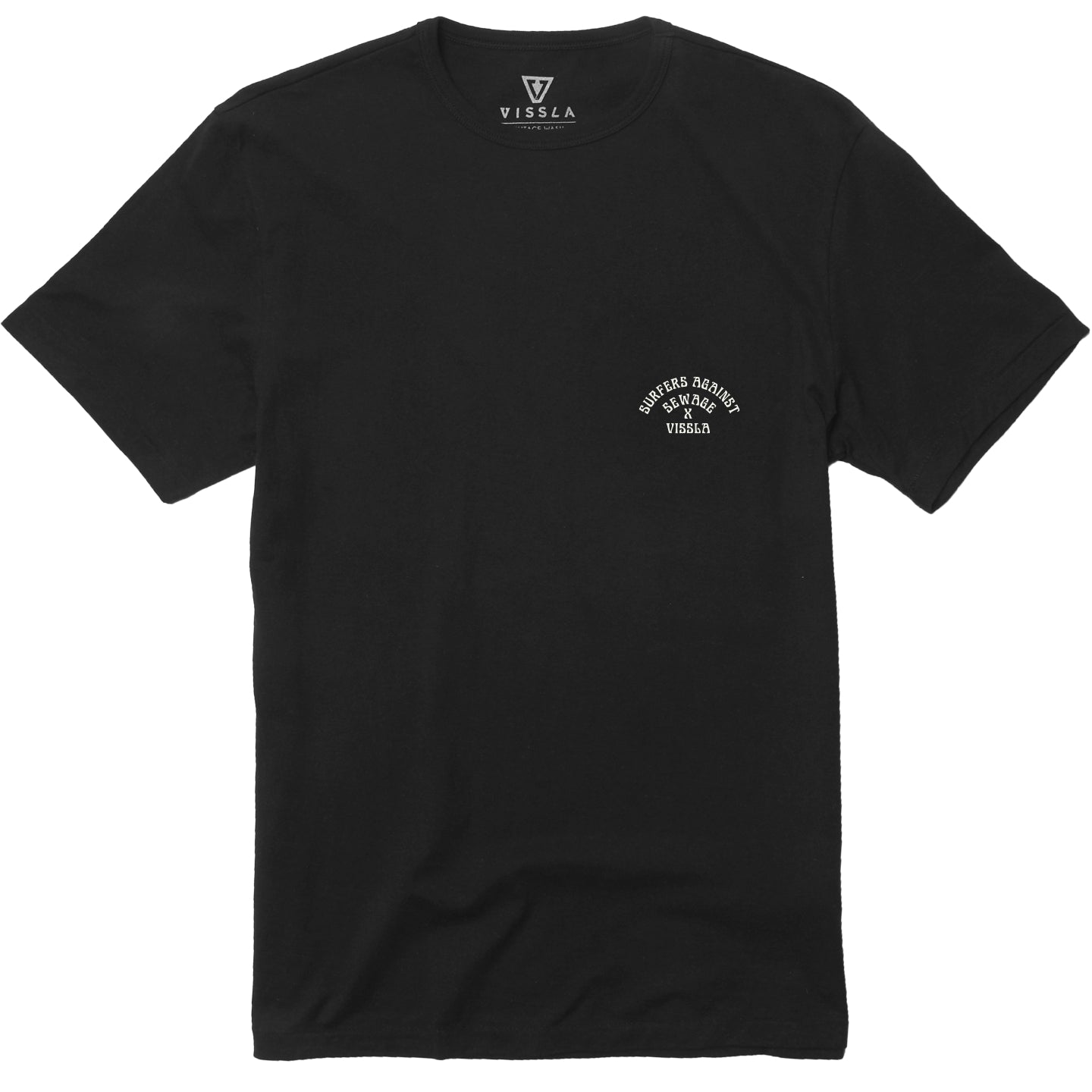 Vissla Surfers Against Sewage Mens T Shirt - Black Mens Shirt