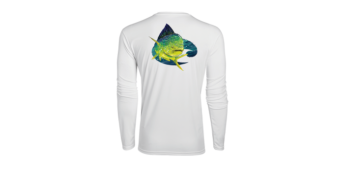Costa Technical Species Dolphin Longsleeve Shirt - White Rashguard Sun Protection