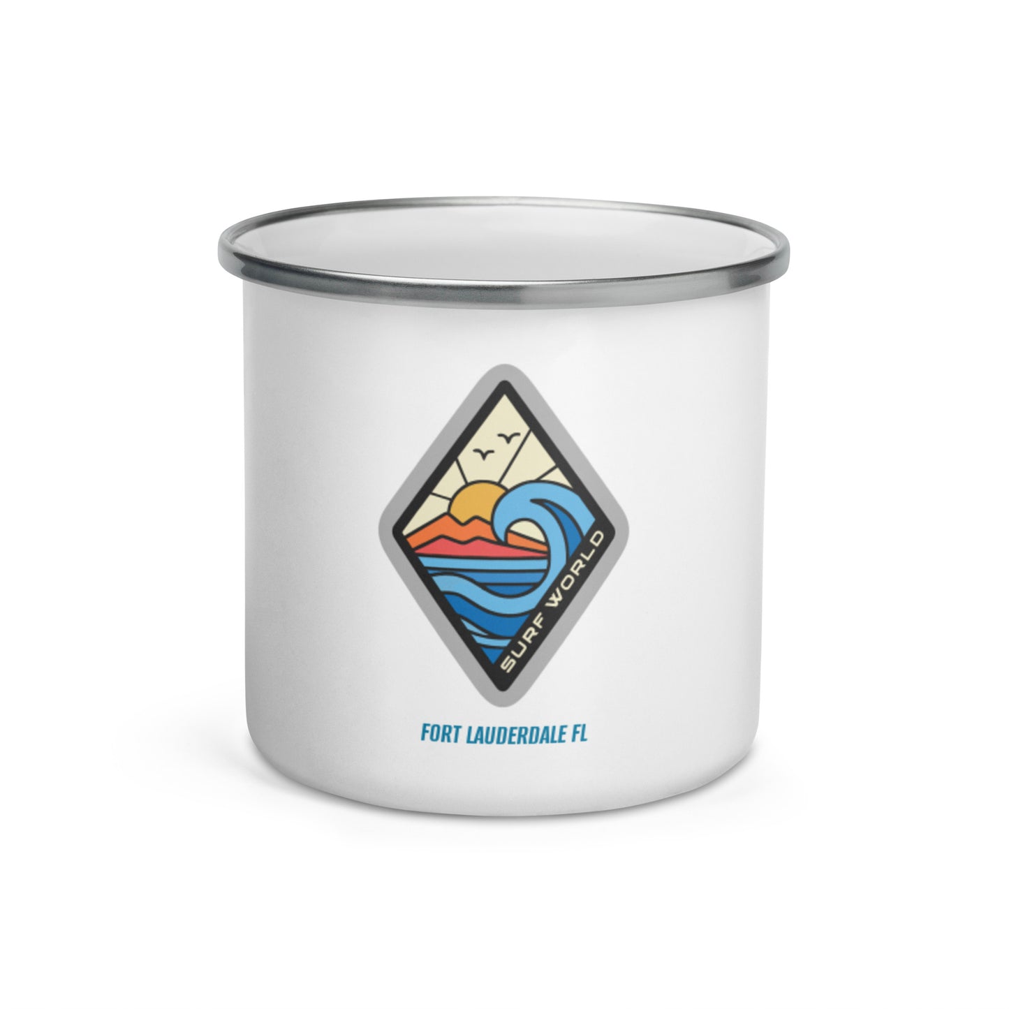 SURF WORLD Enamel Mug - White Drinkware