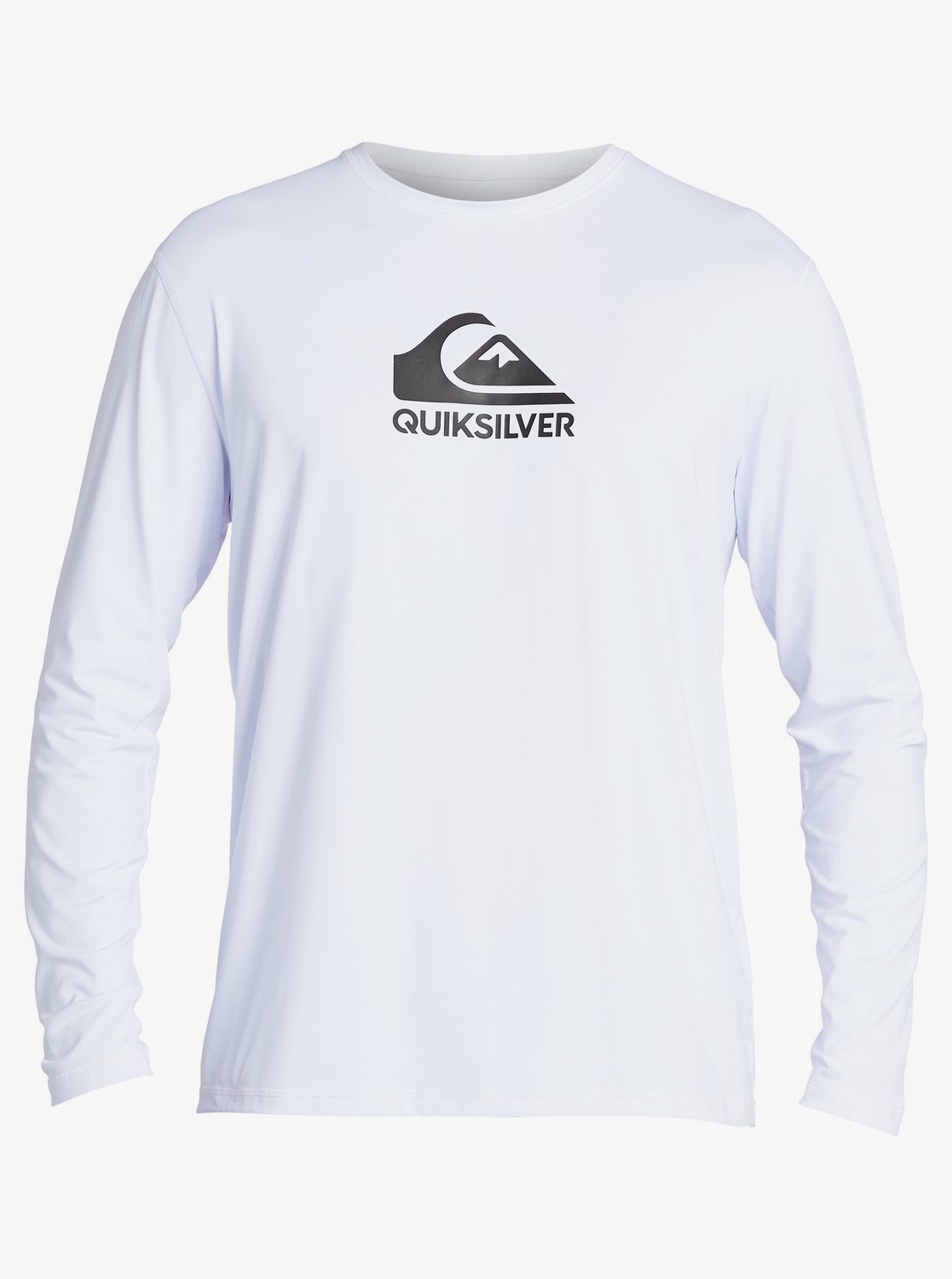 Quiksilver Solid Streak LS Mens UPF 50 Rashguard - White Rashguard Sun Protection
