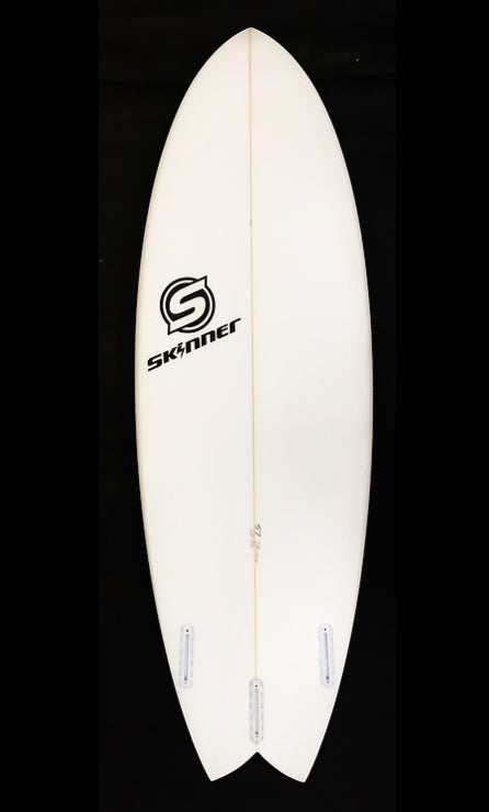 SOLD Skinner 5'7 x 20.75" x 2 7/16" 30.6 Liters Twin Fin + Swallow Tail EPS Epoxy Surfboard with Digital Print Surfboard