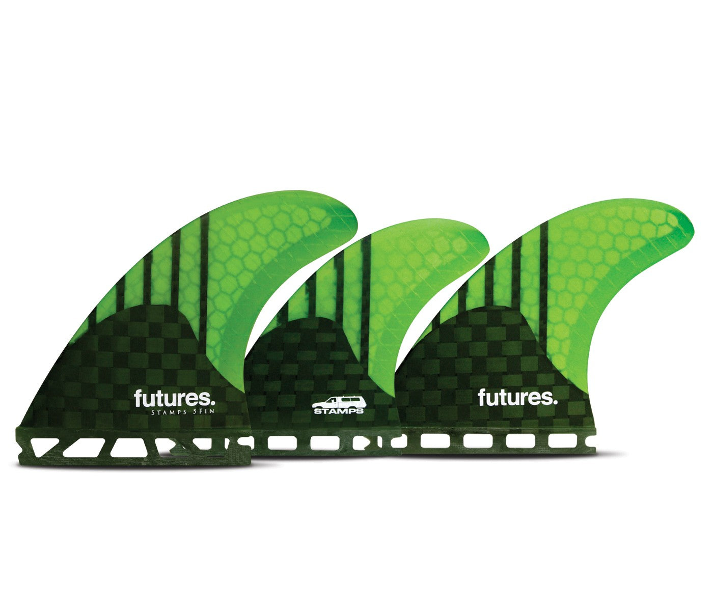 Futures Stamps 5 Fin Set Tri Quad Generation Series Carbon Green Black Fins
