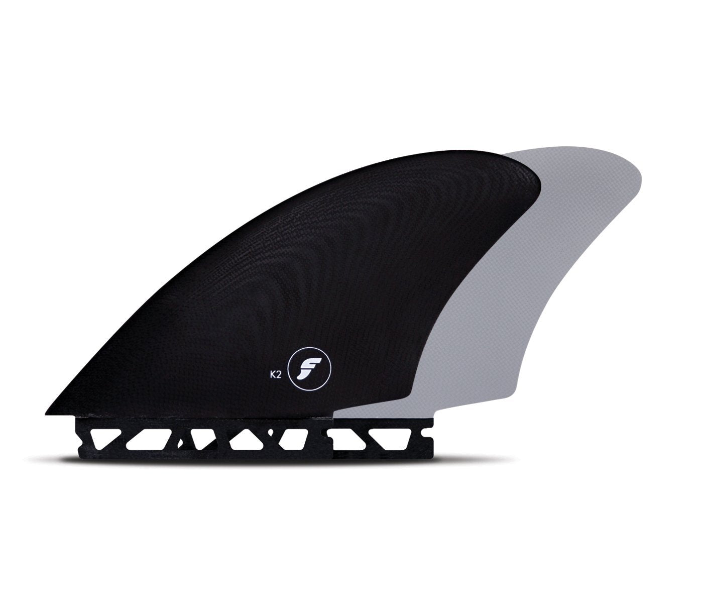 Futures K2 Glass Keel Twin Fins - Black Grey Fins