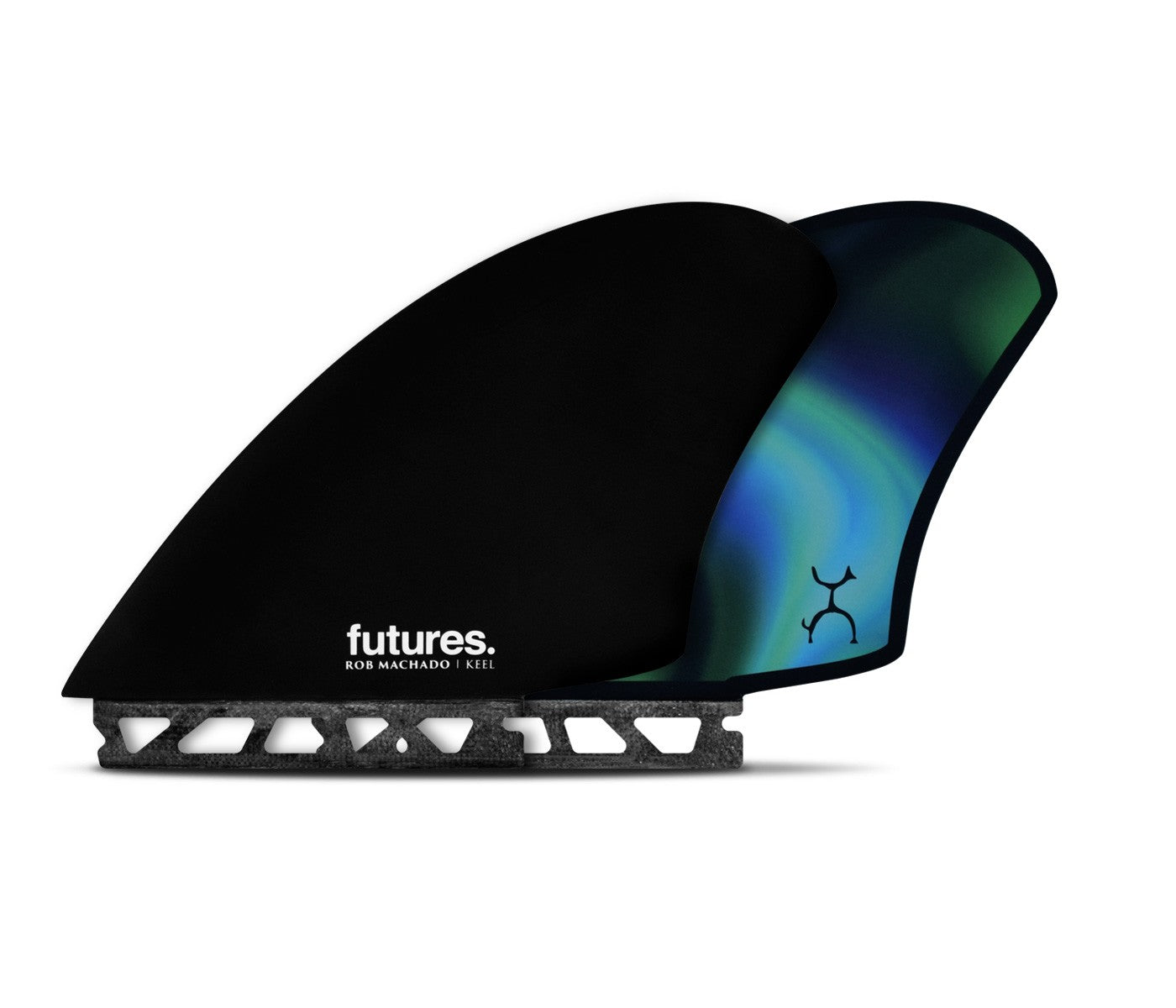 Futures Rob Machado Twin Keel Surfboard Fins - Black Swirl Fins