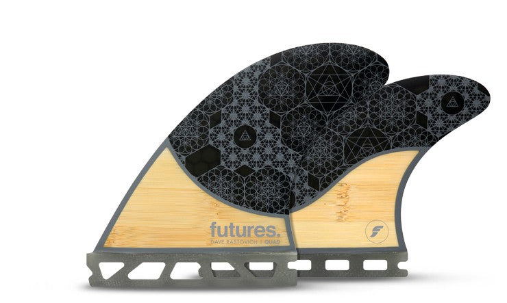 Futures Rasta HC Quad Surfboard Fins - Bamboo Grey Fins