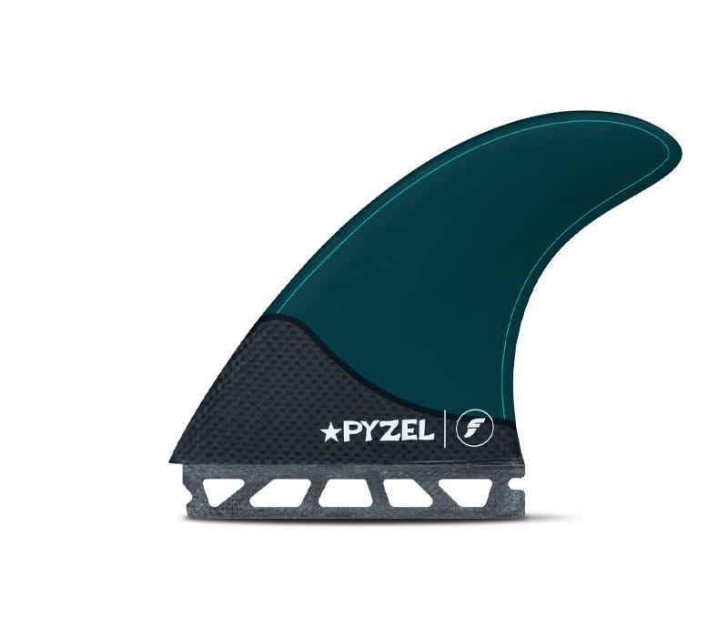 Futures Pyzel 3 Fin Large Surfboard Fin Set Black Teal Fins