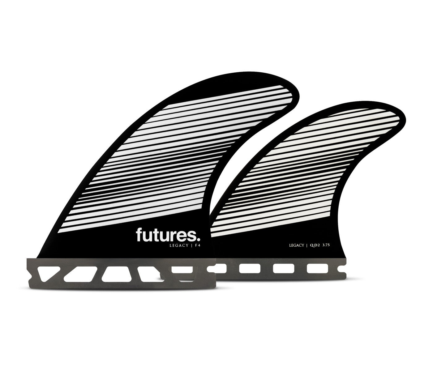 Futures Legacy F4 Quad Surfboard Fins - Black White Fins