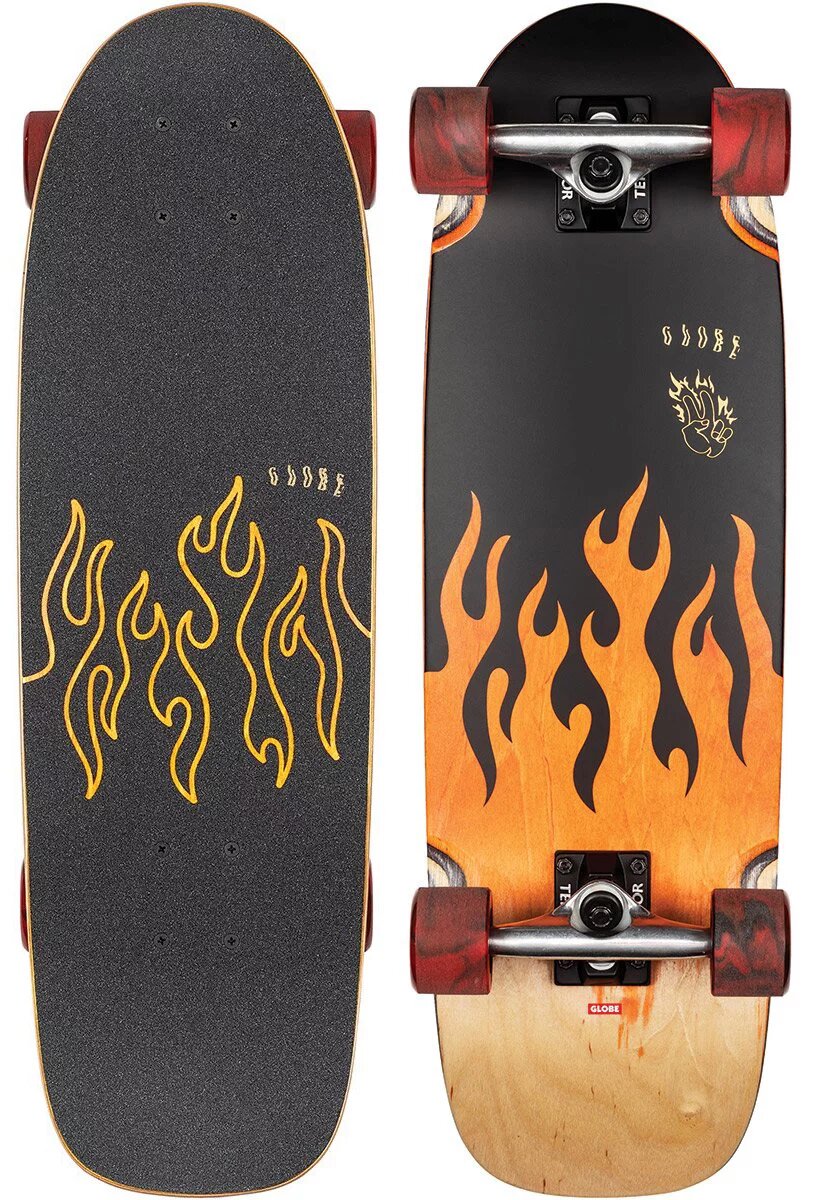 Globe Outsider 27" Complete Skateboard - Black Fire Complete Skateboard