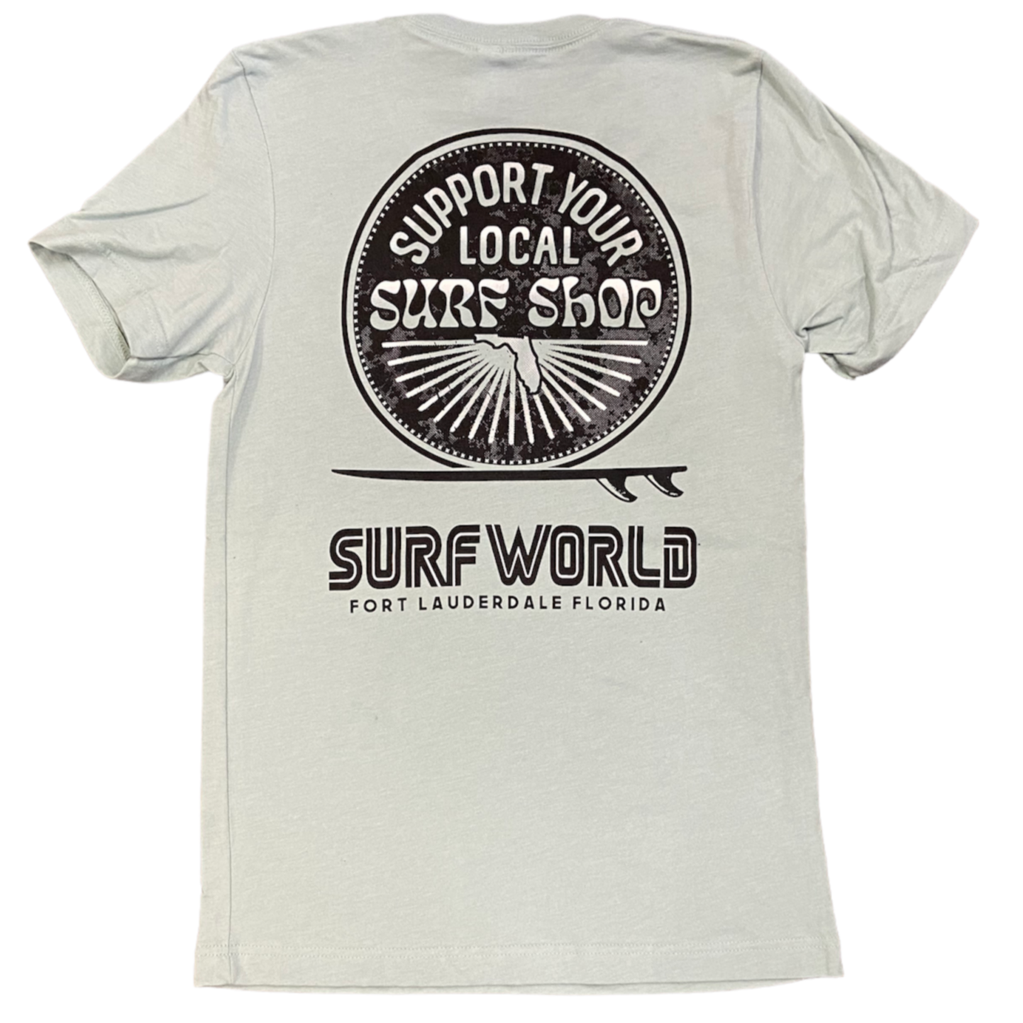 World Support Your Local Shop Tee Florida - Heather Sage SURF WORLD SURF SHOP