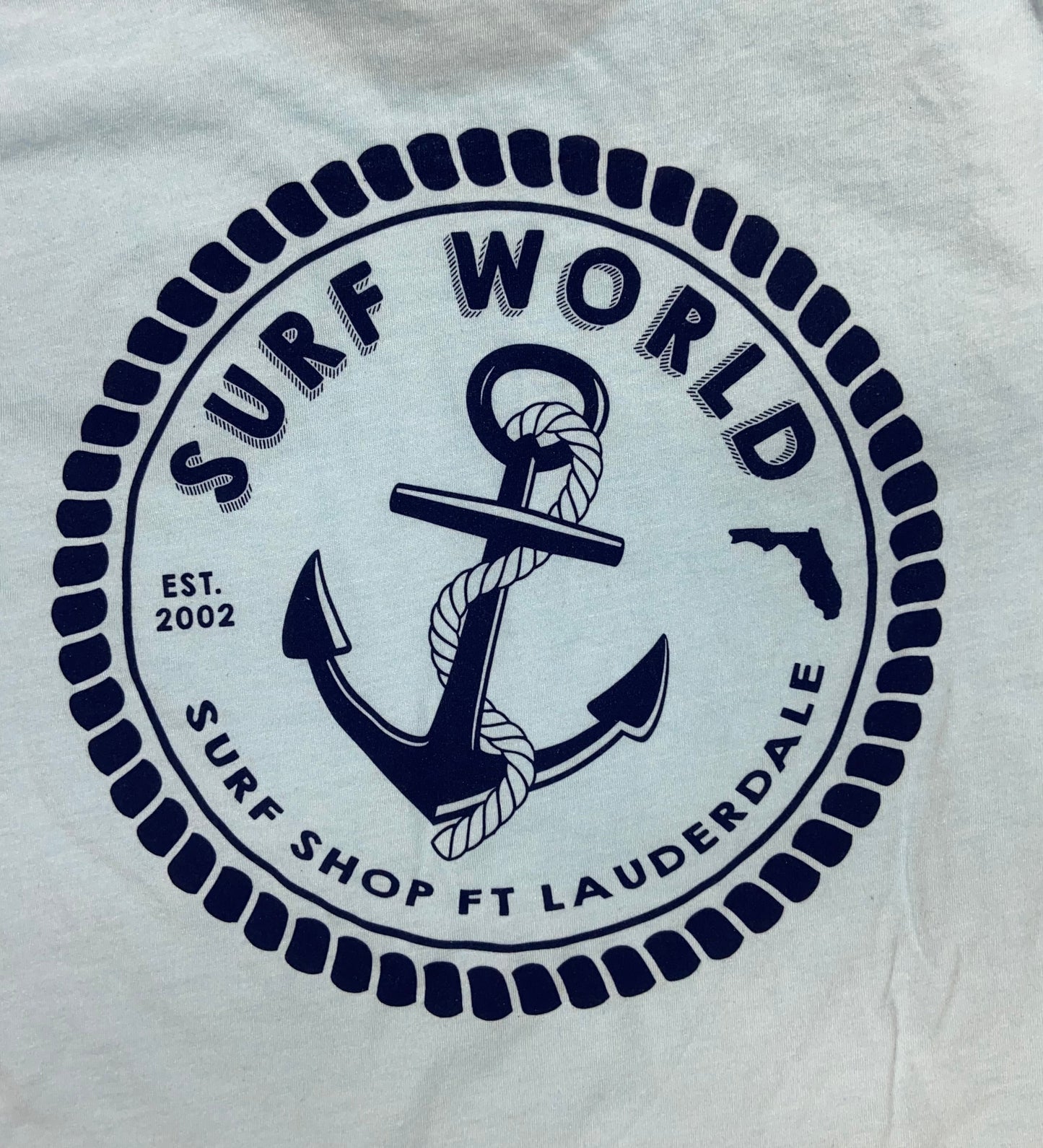Surfworld Vintage Anchor Rope Premium Tee - Light Blue Mens T Shirt