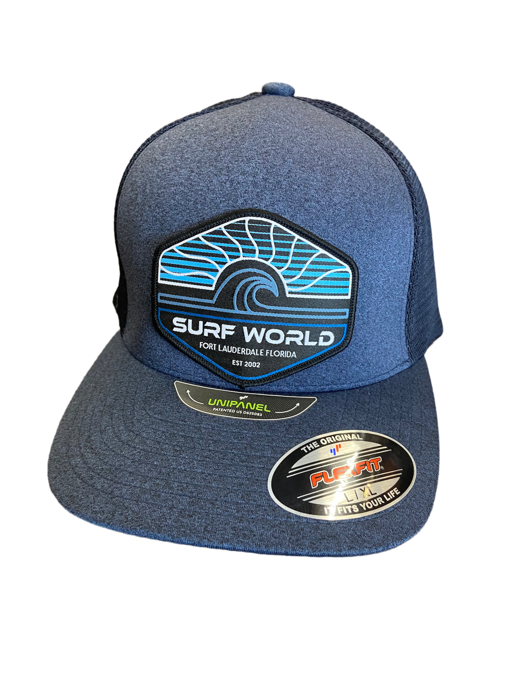 Surf World Sun Wave Lines Hat - Black Mens Hat Navy Heather Unipanel L/XL