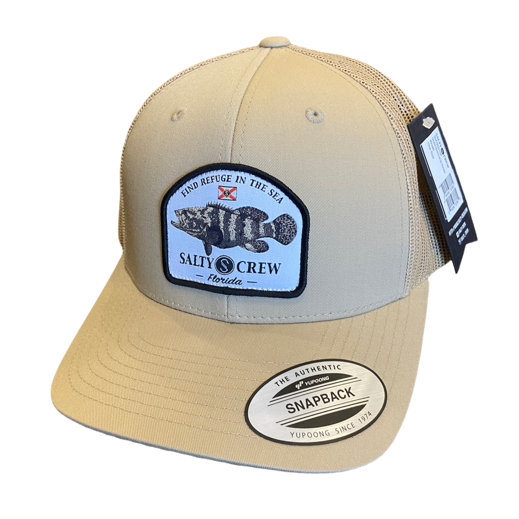 Find Your Coast Fishing Flexfit Trucker Hats Caramel