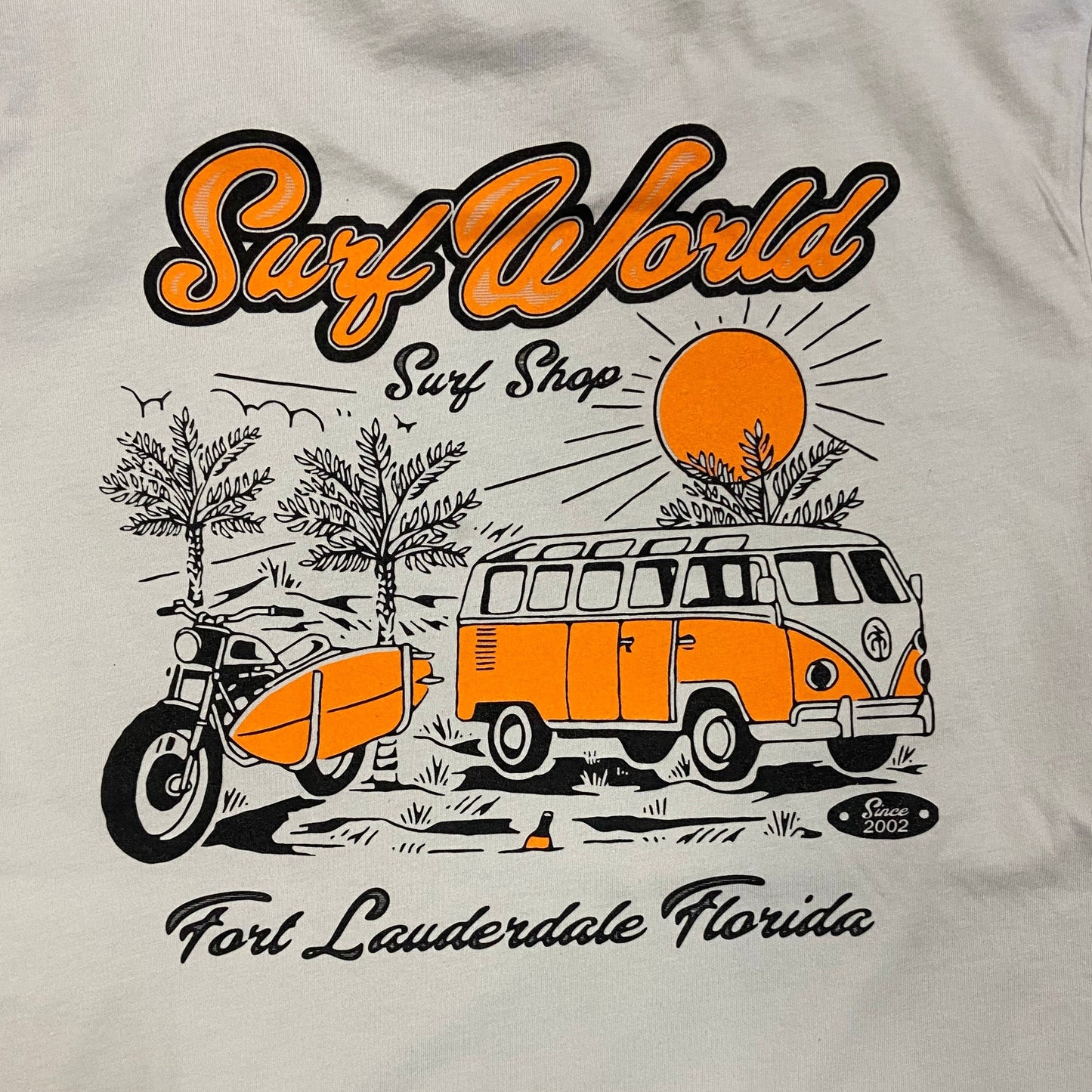 Surf World VW Bus Tee Florida - Light Beige Grey Mens T Shirt