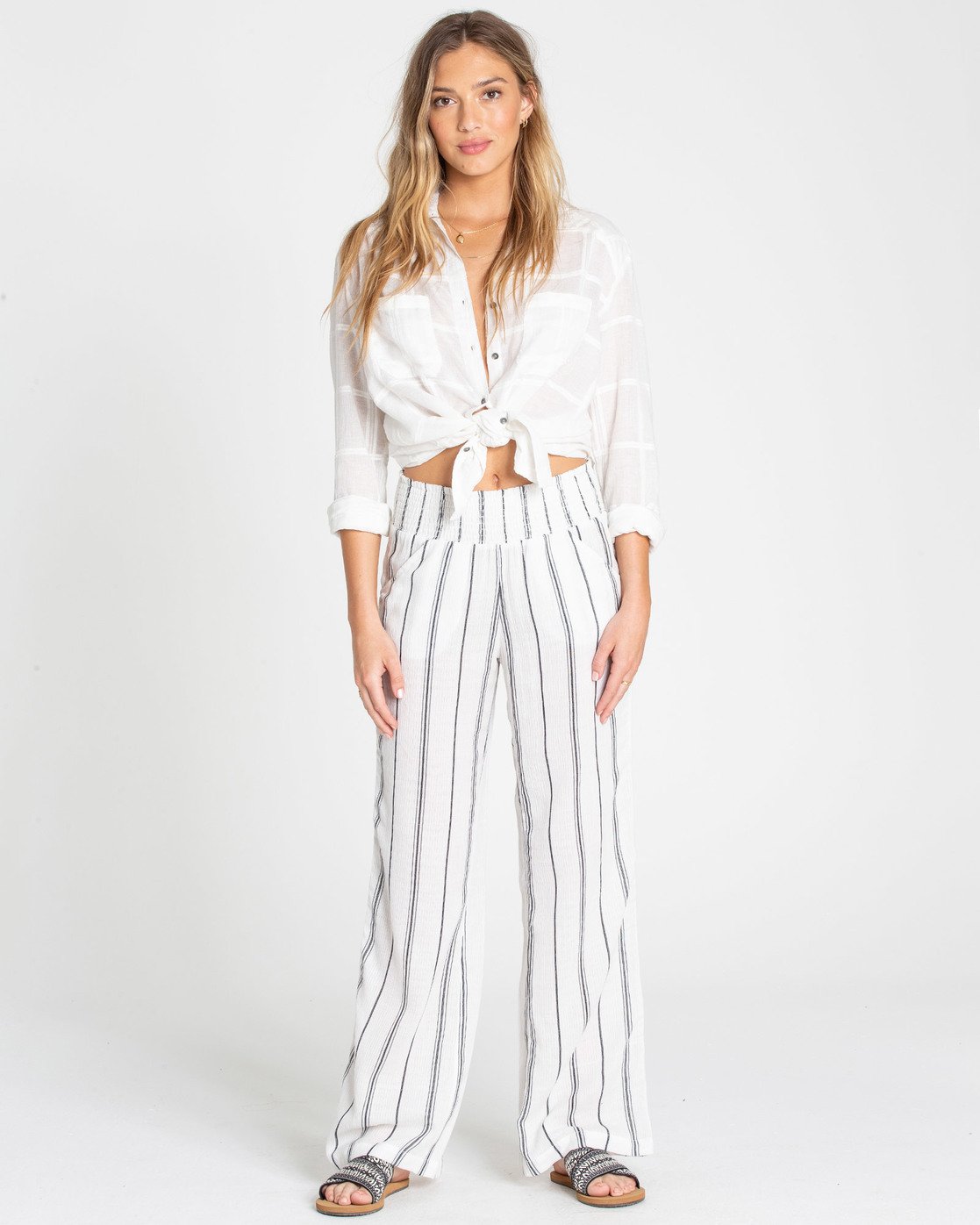Billabong New Wave Stripe Pant - White Stripe womens pant