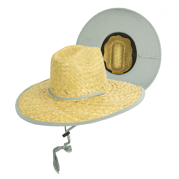 Goldcoast Kenny Underbrim Straw hat -Grey / Tan Lifeguard Hat Grey