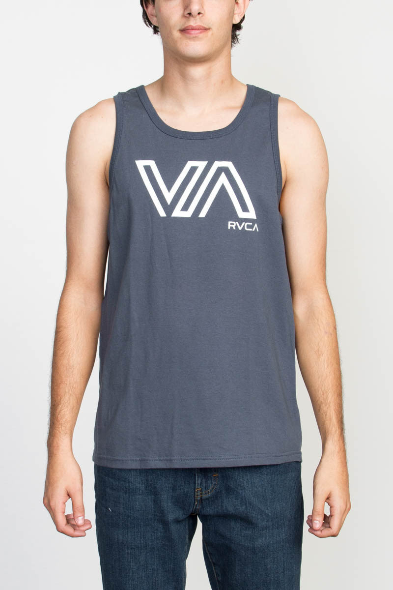 RVCA Stencil VA Tank Top in Midnight Blue M700F01S-MID Mens Tank Top