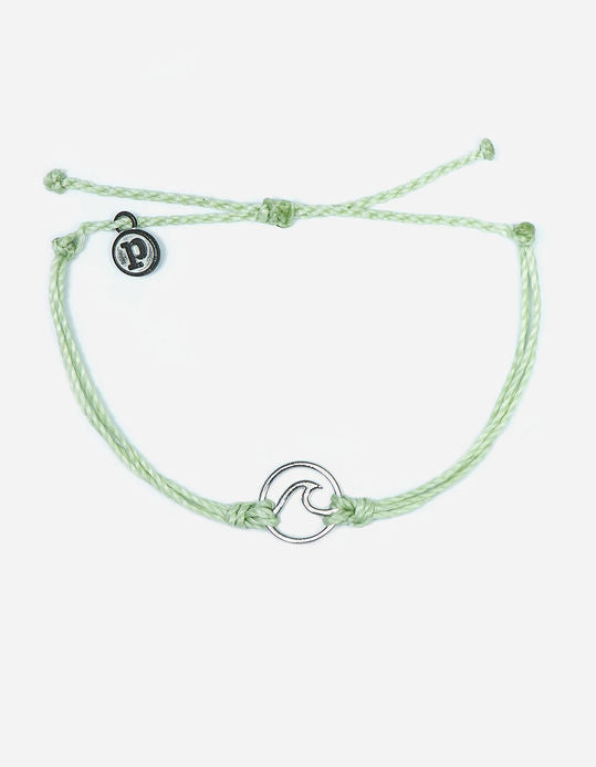 Pura Vida Wave Charm Silver Bracelet - Mint Jewelry