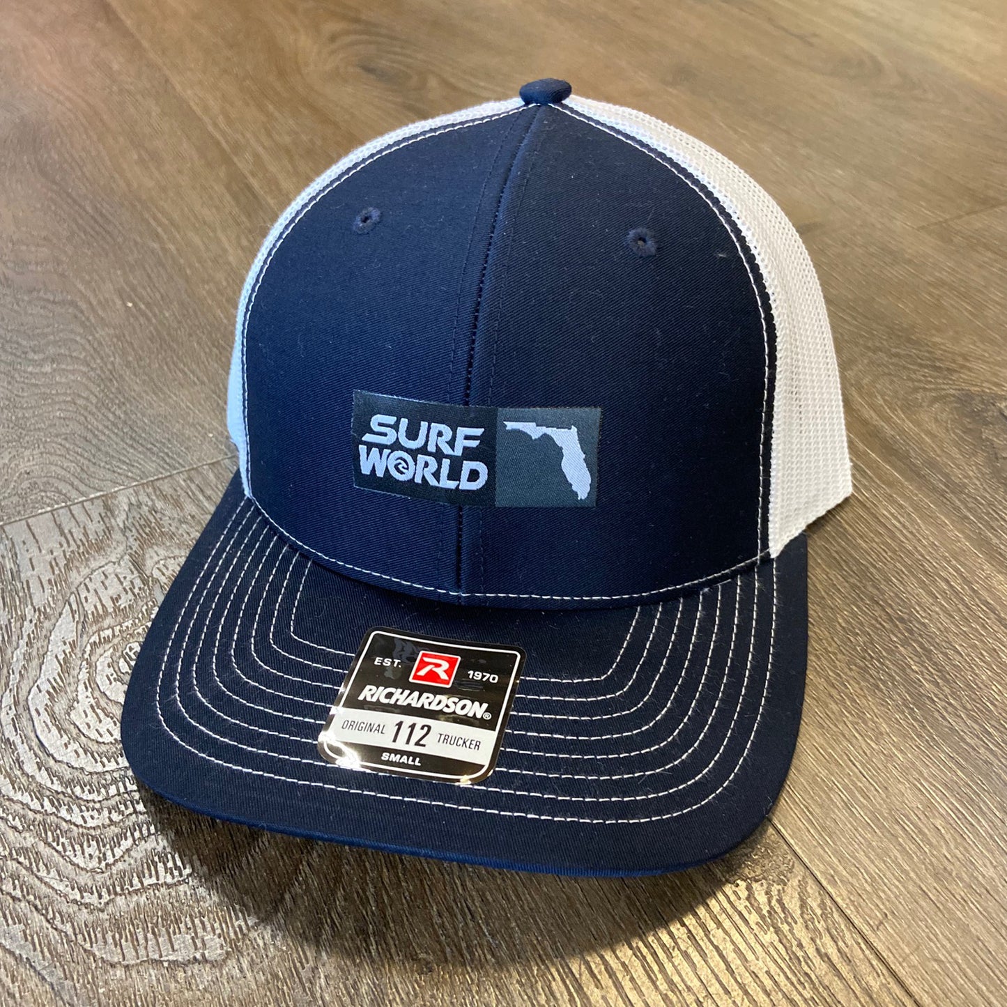 Surf World Florida Patch Trucker Hat Hats Navy White