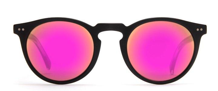 Otis Omar Reflect Sunglasses - Satin Black Clear Flash Mirror Pink Lense Sunglasses