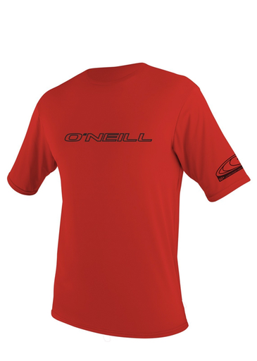 ONEILL Basic Skins SS Rashguard Loose Fit Lycra Tee - Red Rashguard Sun Protection