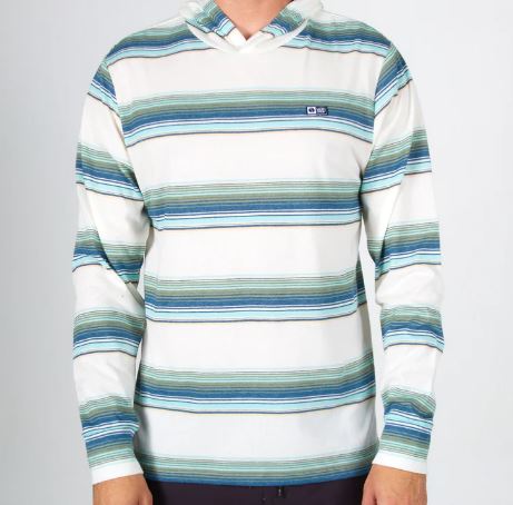 Salty Crew Outskirts Hooded Tech UPF 40+ Tee LS - White Mens Longsleeve Tee
