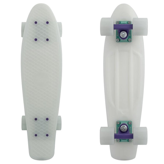 Penny Nickel Glow Series Galactic Purple/ Aqua Complete Skateboards