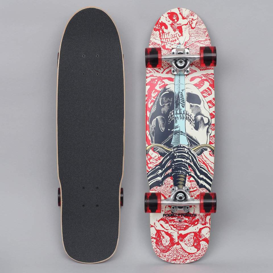 POWELL PERALTA 8.0 MINI SKULL & SWORD 186 COMPLETE SKATEBOARD WHITE Skateboard