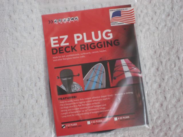 EZ Plug deck rigging kit 2 plugs and bungee SUP Accessories