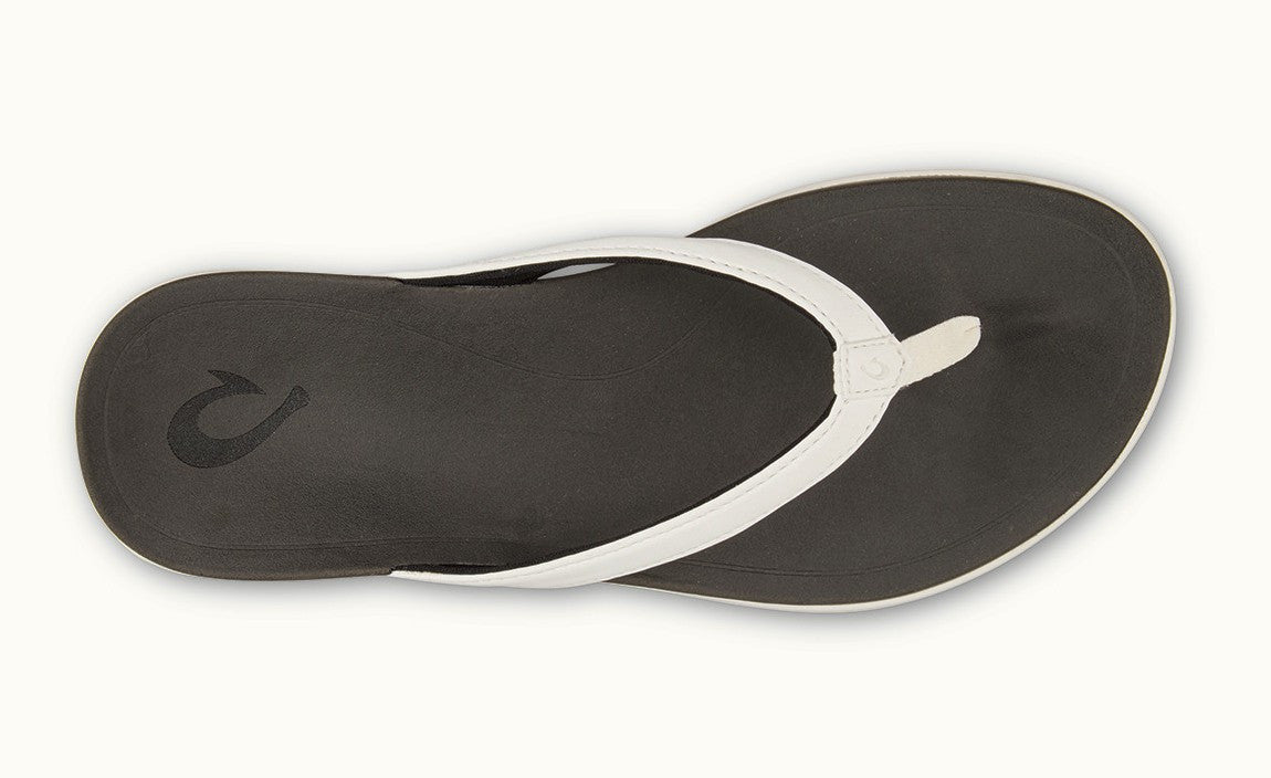 Olukai Ho'opio Women's Sandals - White/ Black Womens Footwear