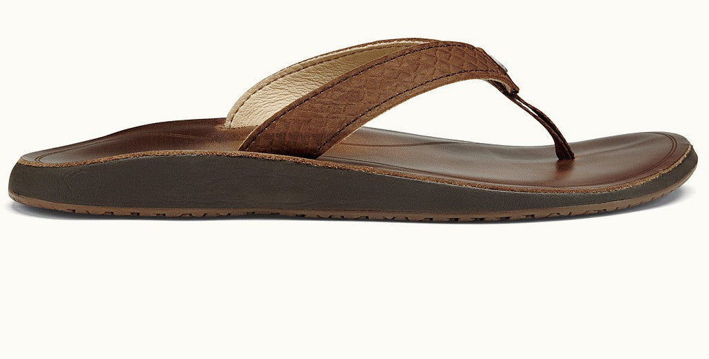 Olukai Women's Pua Bean Bean Leather Sandals Womens Footwear