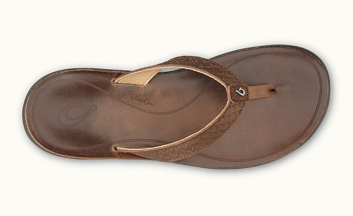 Olukai Women's Pua Bean Bean Leather Sandals Womens Footwear