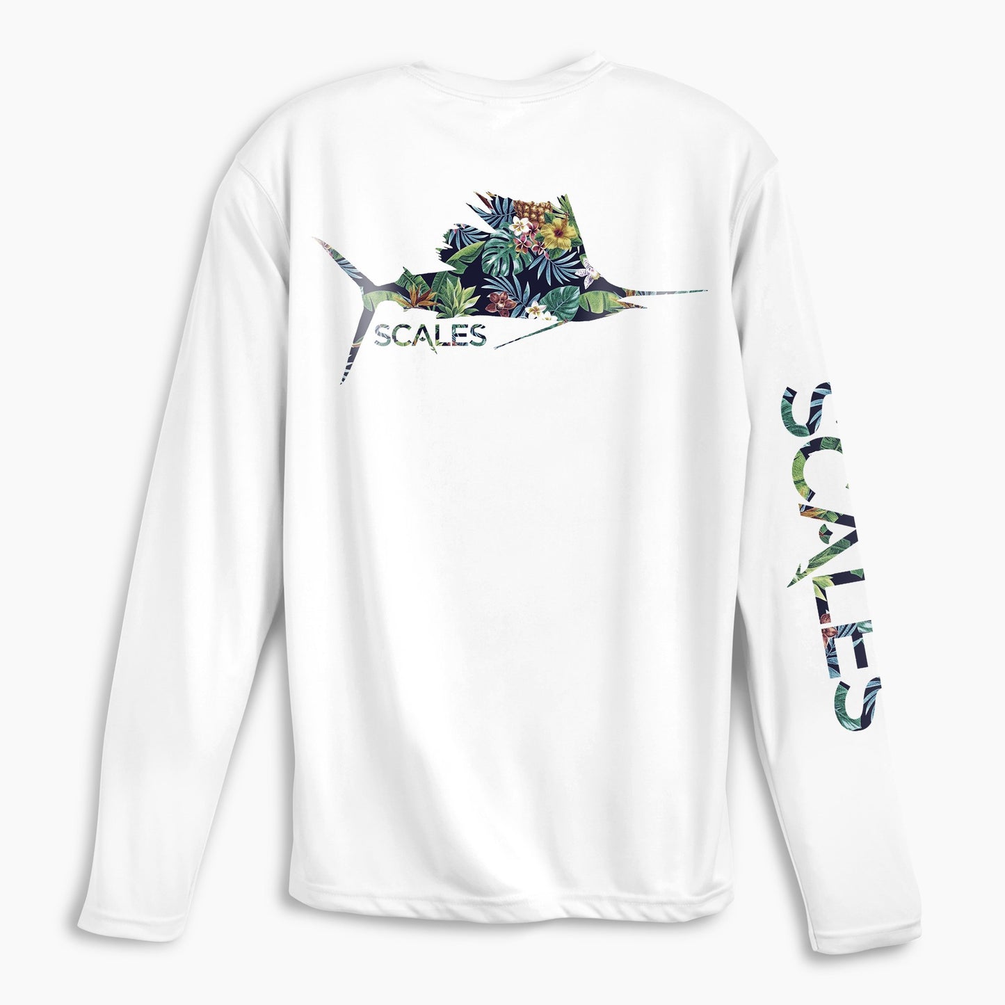 Scales Tropical Sail Performance Shirt - White Rashguard Sun Protection