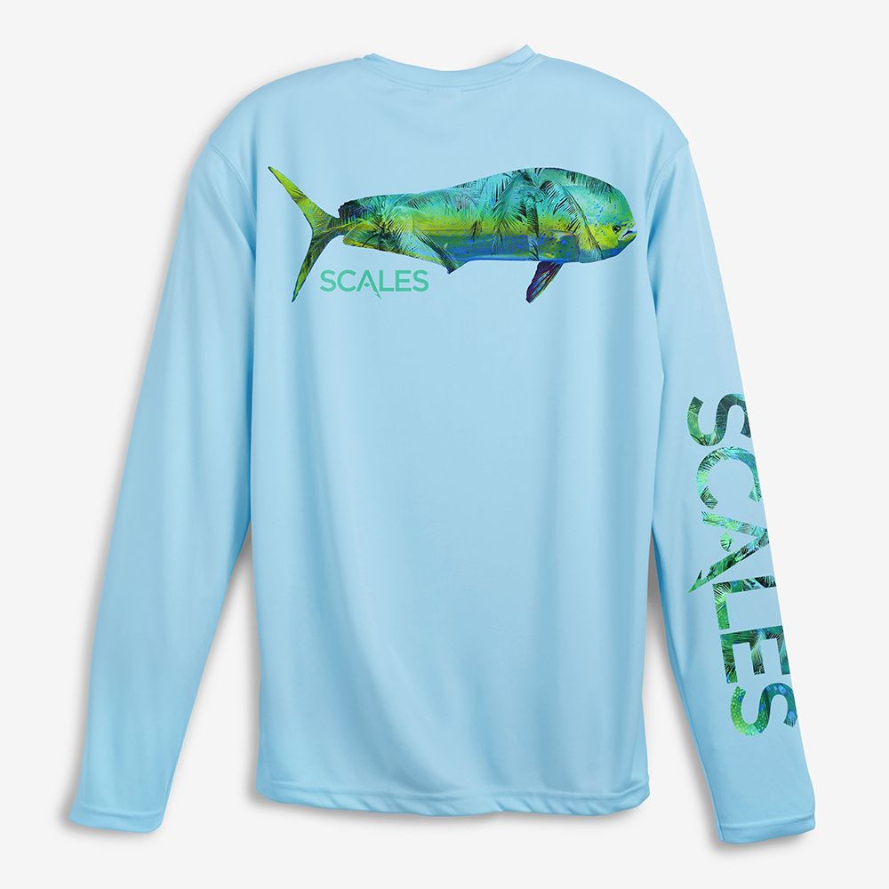 Scales Tropical Mahi Pro Performance Shirt - Seafoam Rashguard Sun Protection