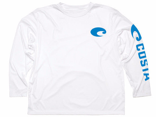 Costa Technical Core Long Sleeve White Shirt UV Protection Rashguard Sun Protection XXL